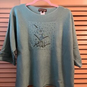Baluchi Green Embroidered Sweater Size F